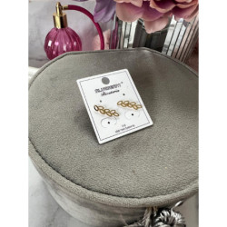 722 Złote kolczyki BLUEBERRY LISTKI LIŚCIE STAL