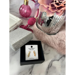 722 Złote kolczyki BLUEBERRY LISTKI LIŚCIE STAL