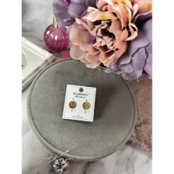 898 Złote kolczyki BLUEBERRY DROGA GRECKA STAL