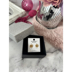 898 Złote kolczyki BLUEBERRY DROGA GRECKA STAL