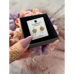 898 Złote kolczyki BLUEBERRY DROGA GRECKA STAL