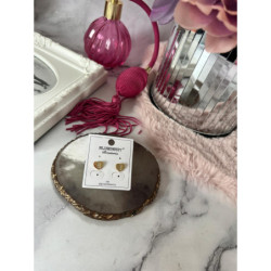 226 Złote kolczyki BLUEBERRY CYRKONIE SERCA STAL