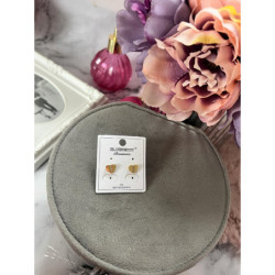 226 Złote kolczyki BLUEBERRY CYRKONIE SERCA STAL