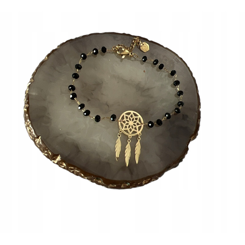 1080 Bransoletka Koraliki różaniec ŁAPACZ STAL