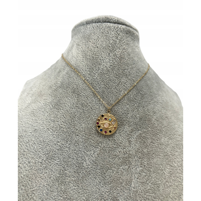 849 Złoty naszyjnik celebrytka OKO MOON RIVER STAL