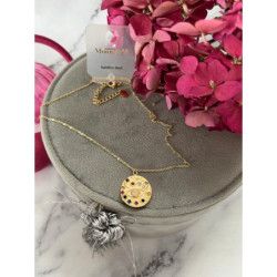849 Złoty naszyjnik celebrytka OKO MOON RIVER STAL