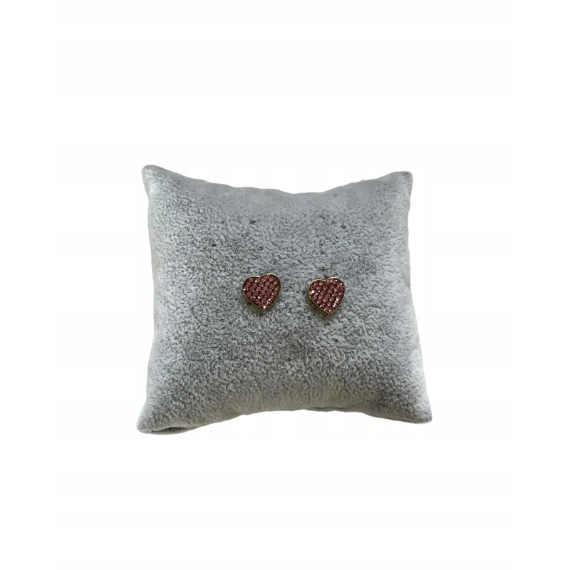 1049 Złote kolczyki wkrętki SERCA CYRKONIE STAL