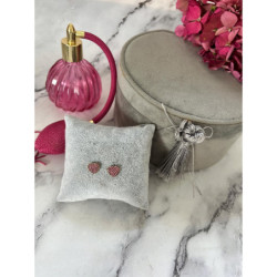 1049 Złote kolczyki wkrętki SERCA CYRKONIE STAL