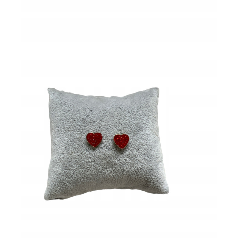 657 Złote kolczyki wkrętki SERCA CYRKONIE STAL