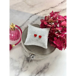 657 Złote kolczyki wkrętki SERCA CYRKONIE STAL