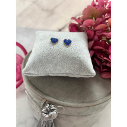 628 Złote kolczyki wkrętki SERCA CYRKONIE STAL