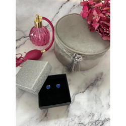 628 Złote kolczyki wkrętki SERCA CYRKONIE STAL