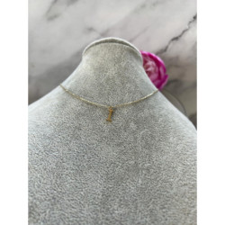 Złoty łańcuszek naszyjnik wisiorek LITERKA I stal