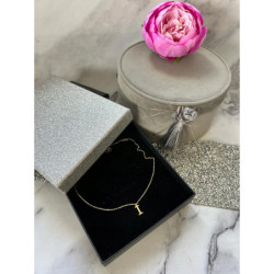 Złoty łańcuszek naszyjnik wisiorek LITERKA I stal