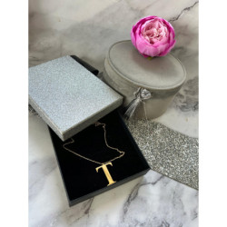 Złoty łańcuszek naszyjnik wisiorek LITERKA T Aisad