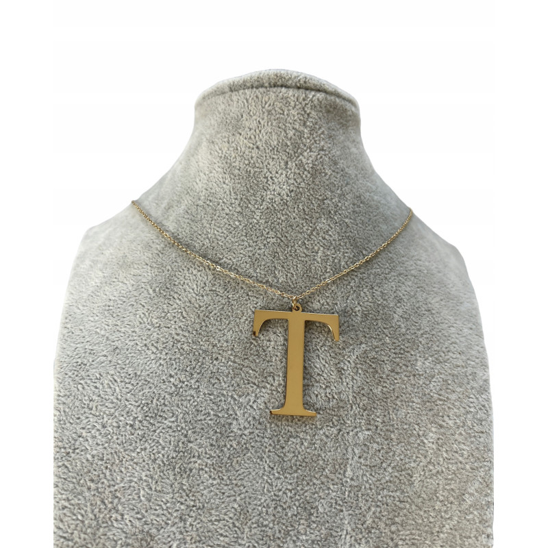 Złoty łańcuszek naszyjnik wisiorek LITERKA T SY