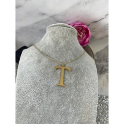 Złoty łańcuszek naszyjnik wisiorek LITERKA T SY