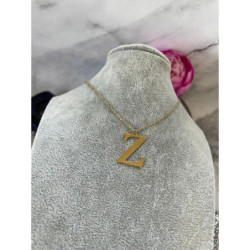 Złoty łańcuszek wisiorek LITERKA Z BLUEBERRY STAL