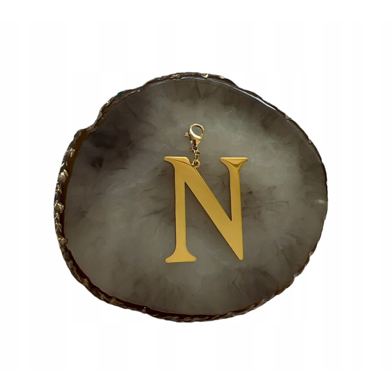 Wisiorek zawieszka literka litera N stal 316L