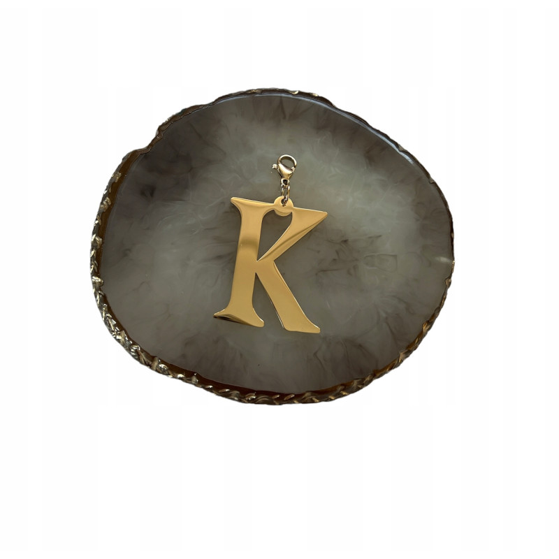 Wisiorek zawieszka literka litera K stal 316L