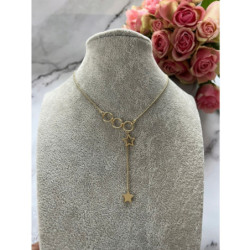 1263 Złoty naszyjnik krawatka GWIAZDKA stal 316L