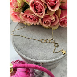 1263 Złoty naszyjnik krawatka GWIAZDKA stal 316L