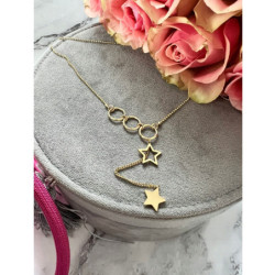 1263 Złoty naszyjnik krawatka GWIAZDKA stal 316L