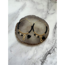 1325 Złote kolczyki KOŁA 4cm KORALIKI ZNAK CHWOST