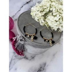 1325 Złote kolczyki KOŁA 4cm KORALIKI ZNAK CHWOST