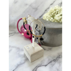 1325 Złote kolczyki KOŁA 4cm KORALIKI ZNAK CHWOST