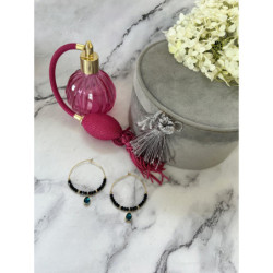 1323 Złote kolczyki KOŁA 4cm KORALIKI CYRKONIA