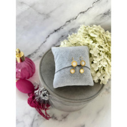 974 Złote kolczyki MASA PERŁOWA ZEGAR STAL 316L