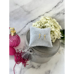 Złote kolczyki wkrętki KRZYŻ KRZYŻYK stal 316L