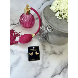 1303 Złote kolczyki MOTYLKI CYRKONIE STAL 316L