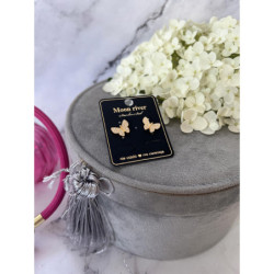 1303 Złote kolczyki MOTYLKI CYRKONIE STAL 316L