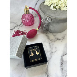 1303 Złote kolczyki MOTYLKI CYRKONIE STAL 316L