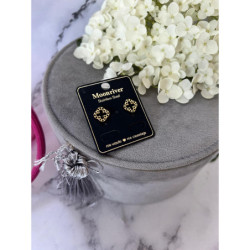 1302 Złote kolczyki KONICZYNKI CYRKONIA STAL 316L