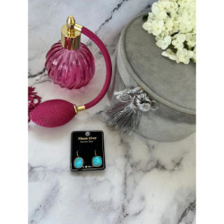 644 Złote kolczyki TURKUSOWE OCZKO STAL 316