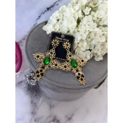 425 Złote kolczyki ażurowe KRZYŻE DUŻE STAL 316