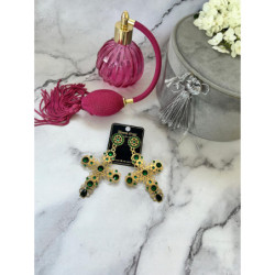 318 Złote kolczyki ażurowe KRZYŻE DUŻE STAL 316