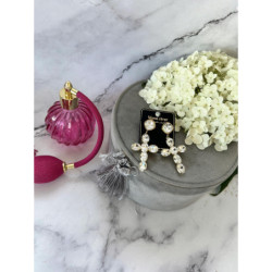 1085 Złote kolczyki KRZYŻE KRYSZTAŁY DUŻE STAL 316