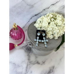 937 Złote kolczyki KRZYŻE KRYSZTAŁY DUŻE STAL 316