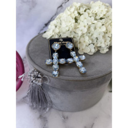 937 Złote kolczyki KRZYŻE KRYSZTAŁY DUŻE STAL 316