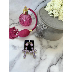 381 Złote kolczyki KRZYŻE KRYSZTAŁY DUŻE STAL 316L