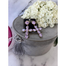 381 Złote kolczyki KRZYŻE KRYSZTAŁY DUŻE STAL 316L