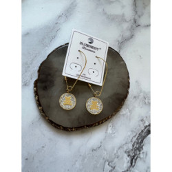 1314 Złote kolczyki BLUEBERRY CYRKONIE STAL 316L