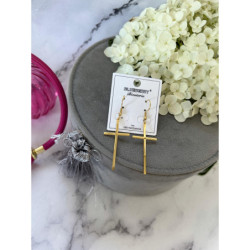 1317 Złote kolczyki BLUEBERRY KRZYŻ KRZYŻE STAL