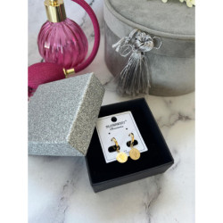 1307 Złote kolczyki BLUEBERRY MONETY STAL 316L