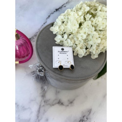 1305 Złote kolczyki BLUEBERRY CYRKONIE STAL 316L