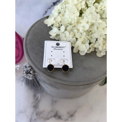 1305 Złote kolczyki BLUEBERRY CYRKONIE STAL 316L